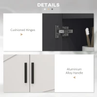 kleankin Under Sink Bathroom Cabinet, Bathroom Vanity Unit, Basin Storage Cupboard with Double Doors and Shelf, 10W x 20Dcm "U" Cut-Out, Light Grey(m-6)