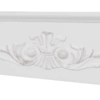 HOMCOM Manteau de cheminée encadrement cadre décoratif pour cheminée électrique 101 x 19 x 100 cm bois blanc(m-8)