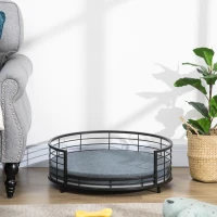 PawHut Raised Pet Bed, with Soft Cushion, for Small Dogs - Black(m-10)