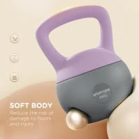 SPORTNOW 6KG Soft Kettlebell, Kettle Bell with Non-Slip Handle for Home Gym, Weight Lifting, Strength Training, Purple/Grey(m-4)