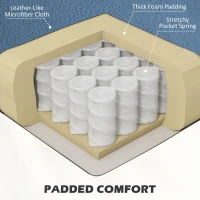 HOMCOM Wingback Recliner Chair for Home Theater, Button Tufted Microfibre Cloth Reclining Armchair with Leg Rest, Deep Blue(m-5)