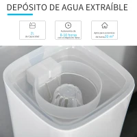 HOMCOM Humidificador Ultrasónico 2L Humidificador Silencioso con 3 Modos de Pulverización 7 Colores LED 15x15x34 cm Blanco(m-6)