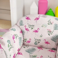 AIYAPLAY Kids Armchair with Flamingo Design, Wooden Frame, for Bedroom, Playroom, Kids Room - Pink(m-9)