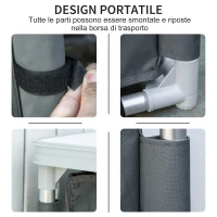 Outsunny Mobile Cucina da Campeggio con 2 Mensole e Sacca di Trasporto, in Alluminio e Tessuto Oxford 60x49x70cm Grigio(m-6)