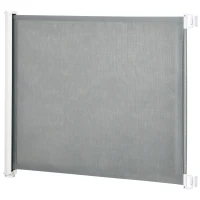 PawHut Barrera Seguridad para Perros Extensible Barrera para Mascotas con Extensión de Acero 5,5-115x5,5x82,5 cm Gris(m-10)