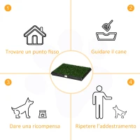 PawHut Toilette per Cani con Prato Sintetico e Vassoio Inferiore per Interno ed Esterno, 51x63 cm(m-4)