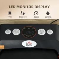 HOMCOM Foldable Walking Treadmill, with LED Display and Wheels, for Home, Office, Gym, Red(m-5)