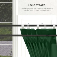 Outsunny Set of Two 295cm Replacement Canopy Walls - Green(m-7)