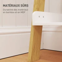 HOMCOM Étagère de rangement étagère échelle avec 2 étagères et 3 porte-serviettes pour chambre à coucher et salon, blanc(m-6)