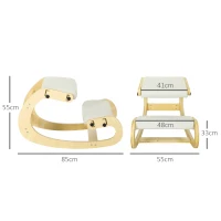 HOMCOM Siège assis genoux, siège ergonomique en bois avec fonction à bascule, chaise à genoux réglable pour bureau à domicile(m-3)