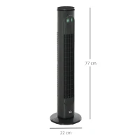 HOMCOM 30'' Freestanding Tower Fan, 3 Speed 3 Mode, 10h Timer, 70 Degree Oscillation, LED Light, 5M Remote Controller, Dark Grey(m-3)