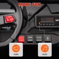 AIYAPLAY 2 Seater 24V 7AH Ride on Truck, Battery Powered Electric Ride On Car w/ Remote, Suspension, 3 Speeds, White(m-8)