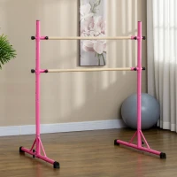 HOMCOM Freestanding Ballet Barre, Height Adjustable Ballet Bar with Non-slip Feet, for Home or Studio, Dance and Training Stretching(m-10)