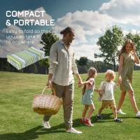 Outsunny Reversible Outdoor Rug, Waterproof Plastic Straw Mat for Backyard, Deck, RV, Picnic, Beach, Camping, 121 x 182 cm, Light Blue and Yellow(m-4)