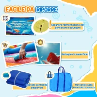 Outsunny Castello Gonfiabile Gigante e Rimbalzante per Bambini 3-8 Anni con Scivolo, Piscina e Gonfiatore 3.6x1.75x1.8m(m-5)