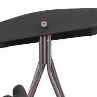 Outsunny Swing Chair Hammock Chair 3 Seater Canopy Cushion Shelter Outdoor Bench Black(m-9)