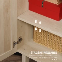 HOMCOM Buffet Meuble de Rangement Placard 3 Portes avec étagère réglable Effet cannage Style bohème - 136 x 41 x 70 cm(m-6)
