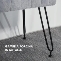 HOMCOM Panca Fondo Letto Imbottita in Peluche, Legno e Metallo, 82x30x47 cm, Grigia e Nera(m-5)