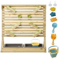 Outsunny Outdoor Kids Running Water and Sand Playset, with 18 Accessories(m-11)