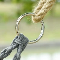 Outsunny Two-Seater Boho Macrame Hammock Swing - Grey(m-8)