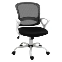 Vinsetto Office Chair Mesh Swivel Desk Chair with Lumbar Back Support Adjustable Height Armrests Black(m-11)