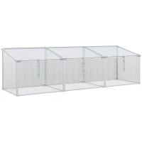 Outsunny Invernadero de Jardín de Policarbonato y Aluminio 180x51x51 cm con 3 Techos Ajustables Protección UV30+ Transparente(m-1)
