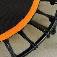 HOMCOM 40" Fitness Trampoline with Adjustable Handle, Rebounder Trampoline, Mini Jumper for Indoor Exercise Workout, Orange(m-8)