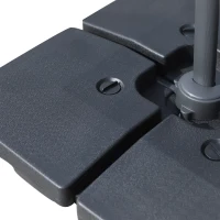 Outsunny Lot de 4 pied de parasol poids de lestage carré pour parasols déportés dim. par dalle 51L x 51l x 12H cm polyéthylène - A remplir d'eau jusqu'à 80 kg ou de sable jusqu'à 120 kg - noir(m-4)