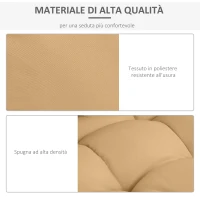 Outsunny Cuscineria per Pallet Set 3 Cuscini per Seduta e Schienale di Divani Panca con Bancali, Poliestere Beige(m-5)