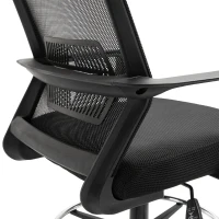 Vinsetto Fauteuil de bureau chaise de bureau assise haute réglable dim. 64L x 59l x 104-124H cm tabouret de bureau pivotant 360° maille respirante noir(m-9)