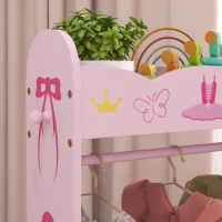 AIYAPLAY Kids Clothes Rail with Two Shelves, for 3-8 Years, Pink(m-8)
