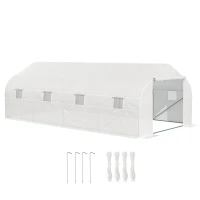 Outsunny Serra per Orto 6x3x2m con 8 Finestre e Porta Avvolgibile, in Acciaio e PP, Verde(m-1)