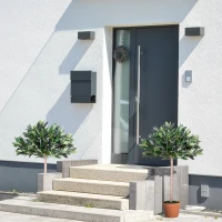 Outsunny 3ft Artificial Olive Tree Indoor Plant Greenery for Home Office Potted in An Orange Pot Set of 2(m-10)