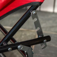 Outsunny Foldable Outdoor Sun Lounger Adjustable Backrest Reclining Chair with Pillow and Reading Hole Garden Beach, Red(m-8)