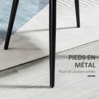 HOMCOM Lot de 2 chaises salle à manger chaise de cuisine scandinave chaise en velours rembourrée avec pieds effilés en métal(m-6)