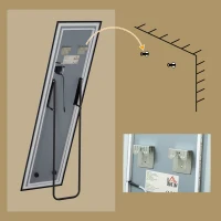 HOMCOM 150 x 40cm Full Length Mirror, with Adjustable Lights - Black(m-9)