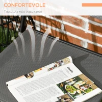 Outsunny Set da Giardino 3 Pezzi in Acciaio con 2 Sedie Pieghevoli in Tessuto Traspirante e Tavolo Rotondo(m-5)