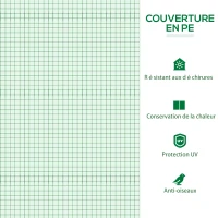 Outsunny Serre de jardin mini serre 2 fenêtres enroulables couverture en PE haute densité 140 g/m² 120 x 60 x 60 cm vert foncé(m-5)