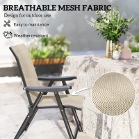 Outsunny Set of Two Folding Outdoor Chairs - Brown/Black(m-4)