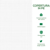 Outsunny Serra da Giardino con Copertura in PE Rinforzato e Telaio in Acciaio, 180x90x90cm, Bianco(m-4)