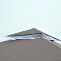 Outsunny 3 x 3 meter Patio Metal Gazebo Square Outdoor Party Wedding Canopy Shelter w/Mesh - Brown(m-8)