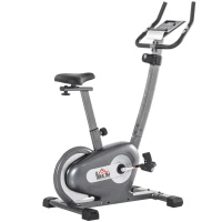 Vélo d'appartement volant d'inertie 8 Kg résistance magnétique 10 niveaux écran LCD multifonction capteur fréquence cardiaque selle réglable acier gris(m-1)
