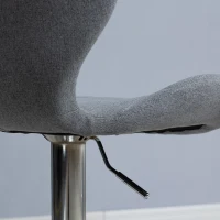 HOMCOM Juego de 2 Taburetes de Bar Modernos Taburetes Altos de Cocina Giratorios con Altura Ajustable Reposapiés y Base de Acero 47x53,5x94-113 cm Gris(m-9)