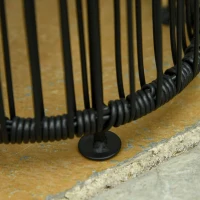 Outsunny Lampadaire LED de jardin style colonial dim. Ø 21,5 x 61H cm résine tressée filaire noir(m-9)