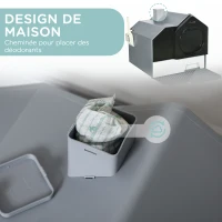 PawHut Maison de toilette bac à litière pour chat design maisonnette avec pelle, filtre et tapis dim. 47L x 45l x 42H cm(m-4)