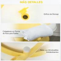 HOMCOM Bañera Plegable para Bebé Recién Nacido hasta 3 Años 81,5x50,5x23,5 cm con Tapón Termosensible Cojín(m-7)