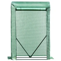 Outsunny Outdoor PE Greenhouse Steel Frame Plant Cover with Zipper 100L x 50W x 150HCM - Green(m-11)