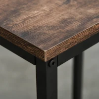 HOMCOM Set Tavolo Alto con 2 Sgabelli e Scaffale Stile Industriale in Metallo e Legno, Arredamento Moderno Bar e Cucina, Marrone Rustico(m-8)