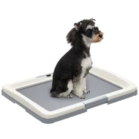 PawHut Inodoro para Perros con Bandeja para Entrenamiento de Cachorros en Exterior e Interior 63x48,5x6 cm Gris(m-10)