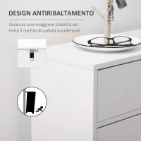 HOMCOM Mobile Scarpiera Moderno per 12 Paia di Scarpe con 2 Ante a Ribalta e Cassetto, 76x26x110 cm, Bianco(m-6)